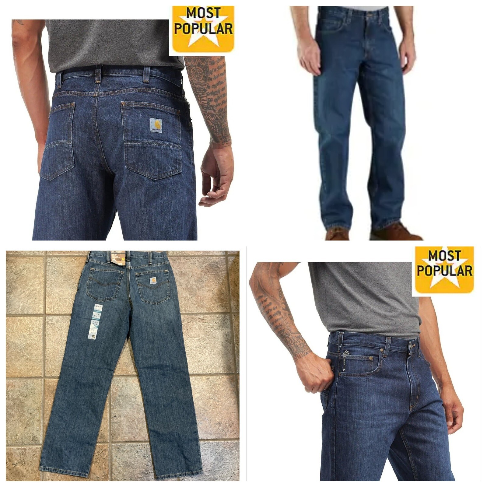 New32x32 Carhartt Jeans Men's 5 Pocket Relaxed Fit Holter Jeans 101483