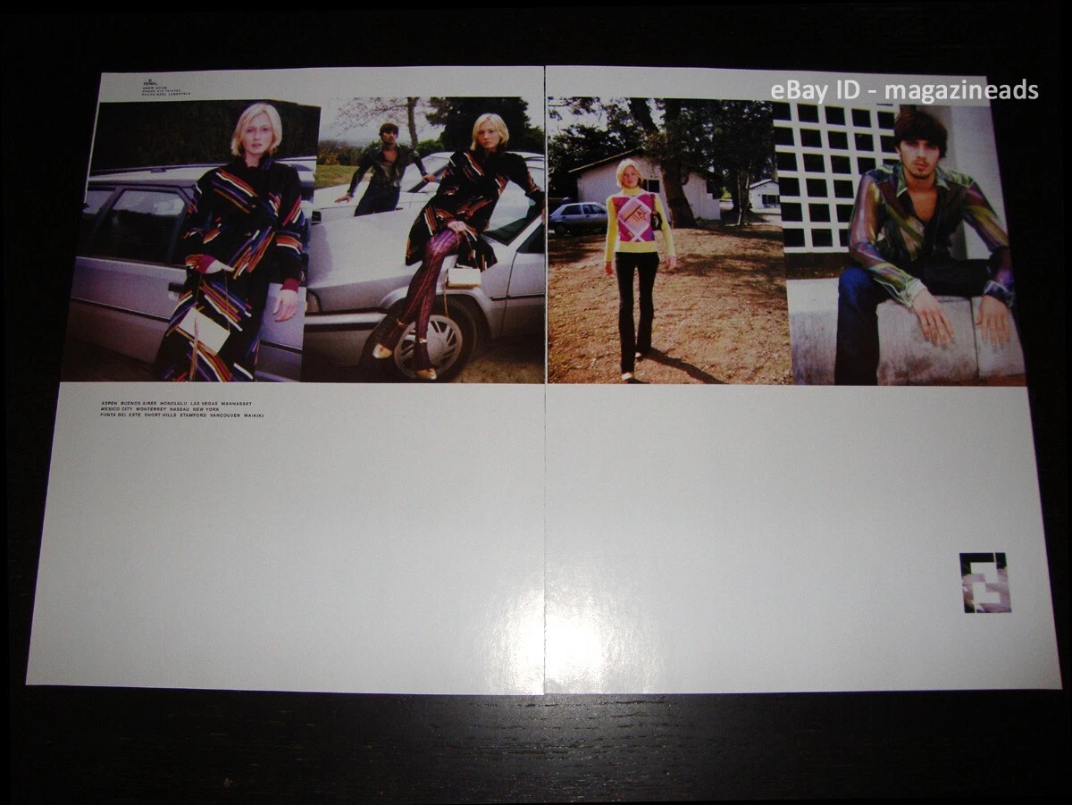 vintage FENDI 4PG STAMPA ANNUNCIO autunno 2000 MAGGIE RIZER Daniel Aguiar KARL LAGERFELD