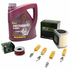 Olio 4L Filtro Aria Filtro Olio Candele Kit Manutenzione per Yamaha XJ 550 4V8 1981-84