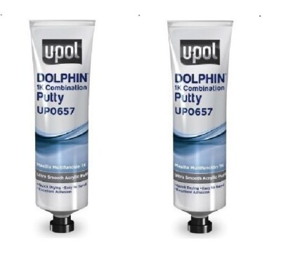 Dolphin 1K Combination Body Filler Putty 200 gram tube UPO0657 (2 Pack)