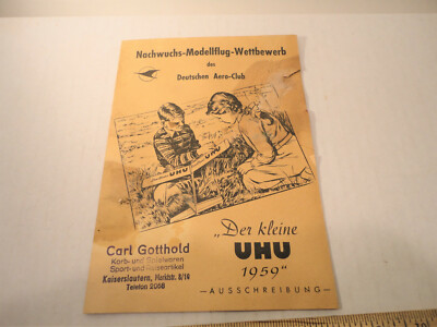 Nachwuchs Wettbewerb UHU  glider pamphlet in German nice!