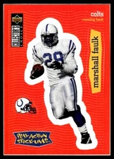 1997 Upper Deck Collector's Choice Play Action Stick-ums Marshall Faulk #S20