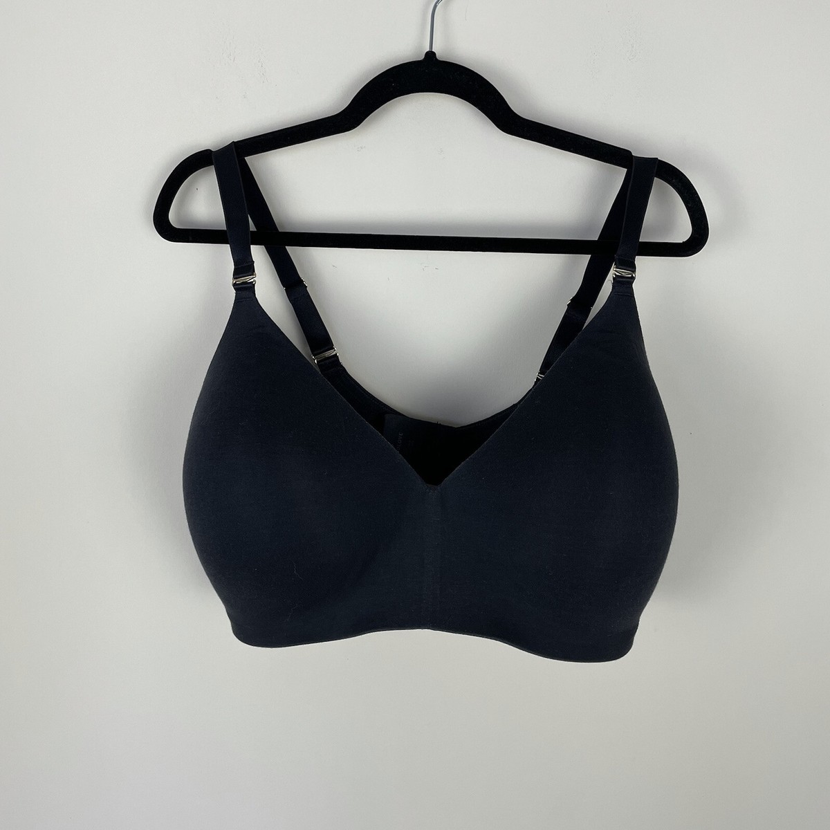 Thirdlove 24/7 Pima Cotton Wireless Bra T Shirt Bra Black Size 46E