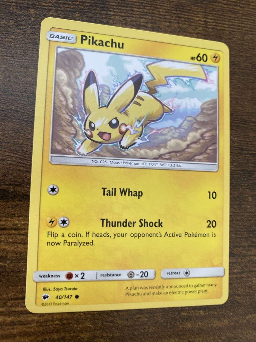 MINT Pikachu 40/147 Burning Shadows Pokemon TCG Near Mint | eBay