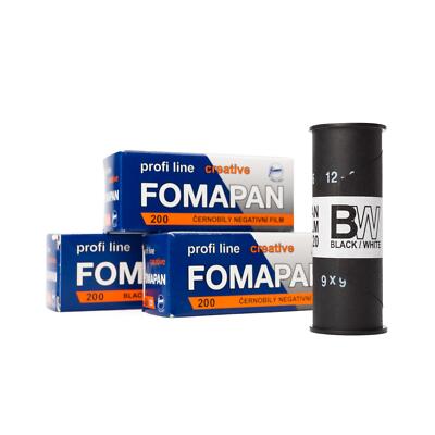 3x Fomapan 200 Creative Rollfilm 120 s/w b/w Schwarzweißfilm Mittelformat 