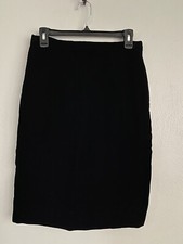 Vintage Valentino Boutique Size 12 Black Velvet Pencil Skirt 29" Waist