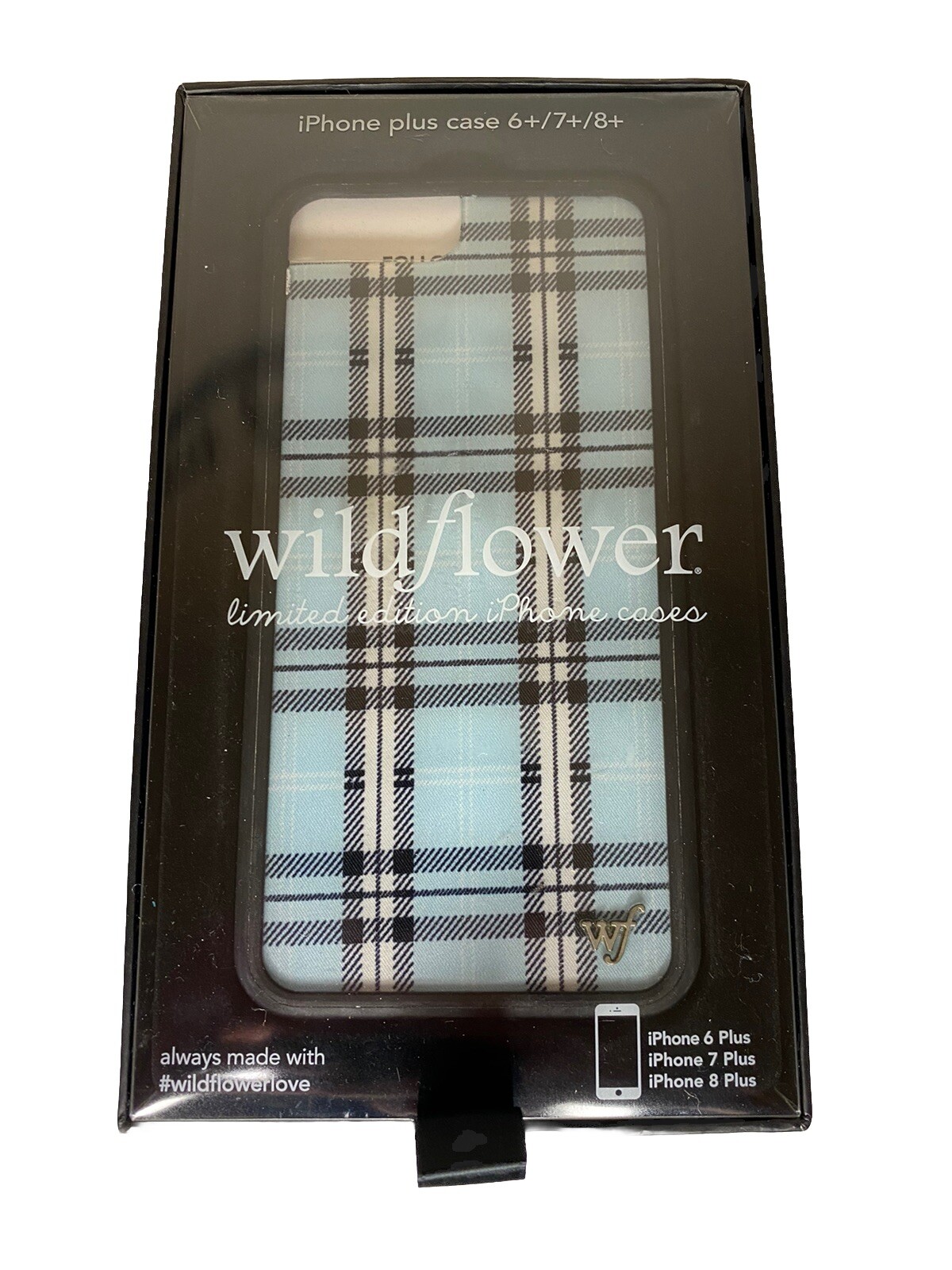 Wildflower Blue Plaid iPhone 6+/7+/8+ Case New Limited Edition