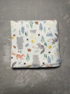 Spencer Jaclyn Smith Forest Woodland Animals Reversible Baby Blanket Jersey Knit