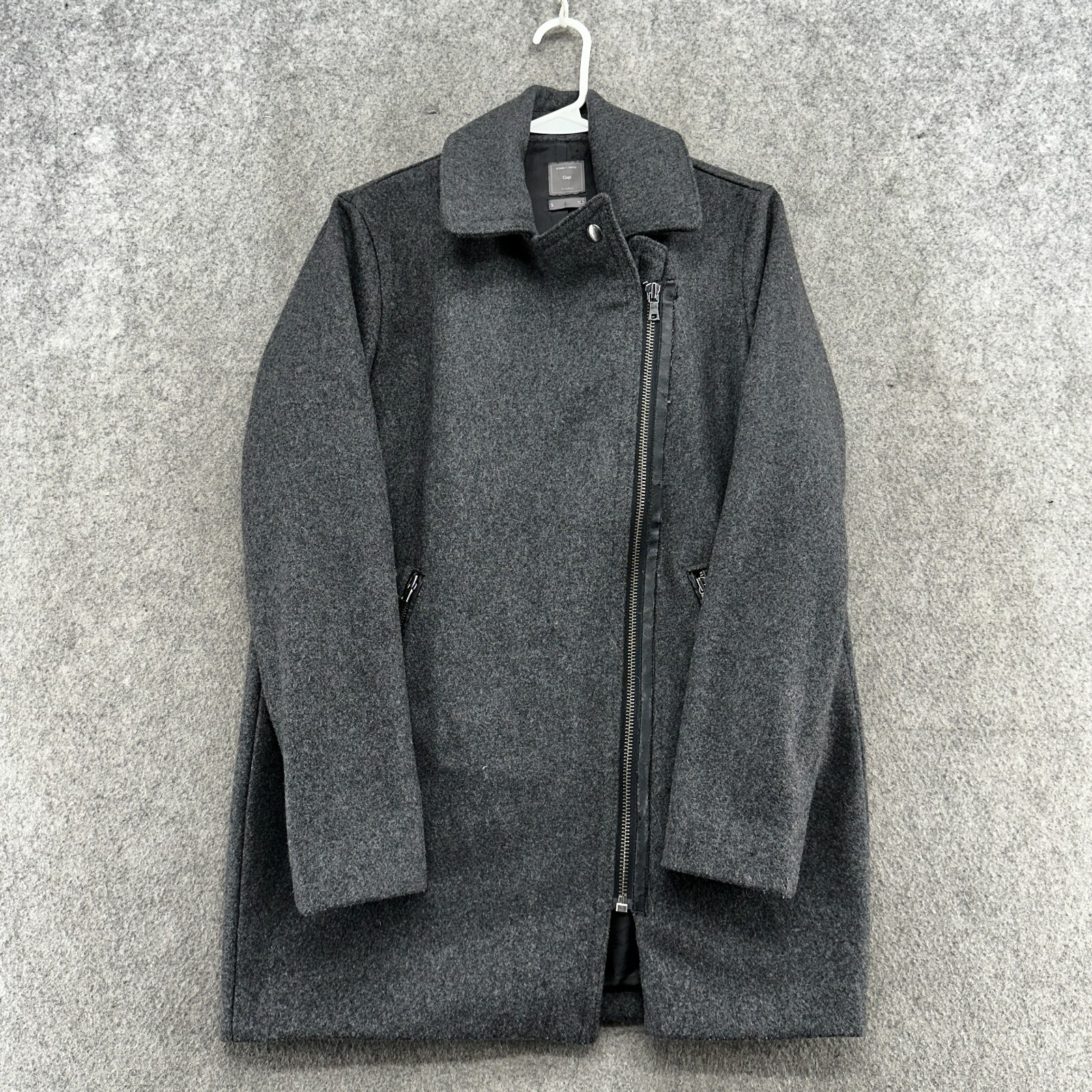 Gap Jacket Womens Small Gray Lined Asymmetrical Z… - image 1