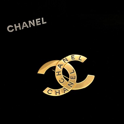 Auth CHANEL Classic Coco Logo Mark Gold-Plated Brooch UK