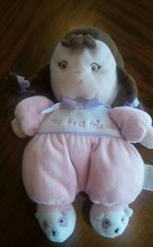 Garanimals Plush My Best Friend Doll Baby Rattle Pink Brown Hair