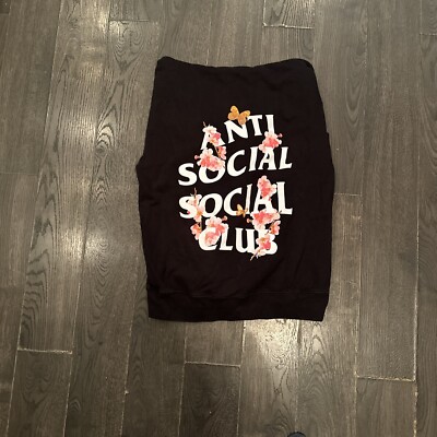 Size Small Anti Social Social Club ASSC Hoodie Kkoch Black Floral