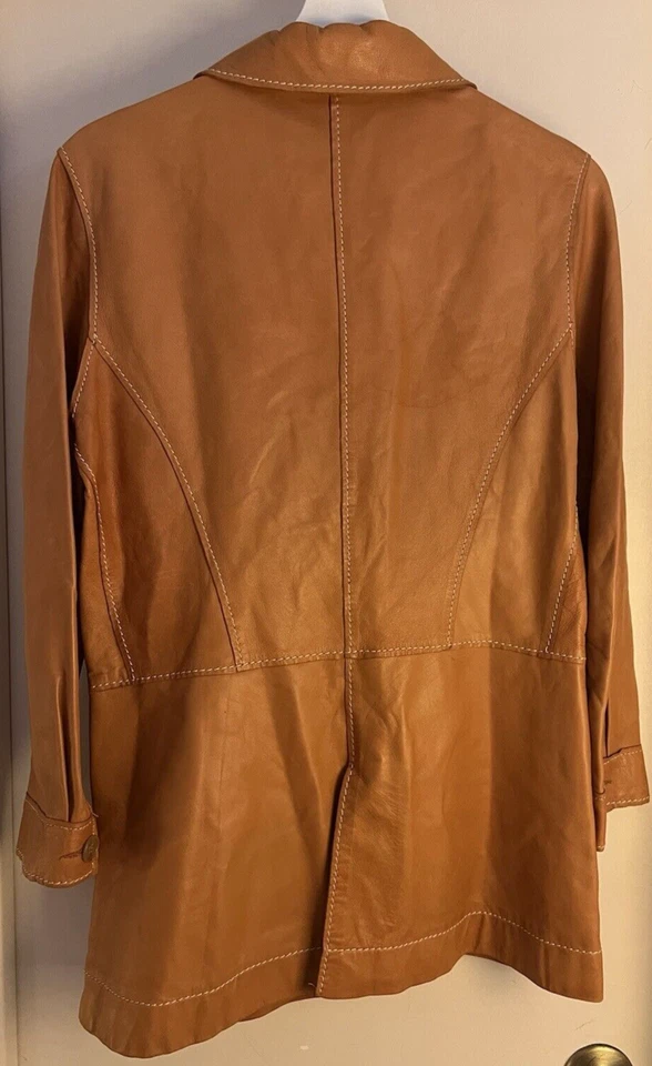HERMOSA CHAQUETA DE CUERO VINTAGE DE COLECCIÓN Samsonite para mujer talla 10 de EE. UU. Hecha en Italia Foto 2 de 4