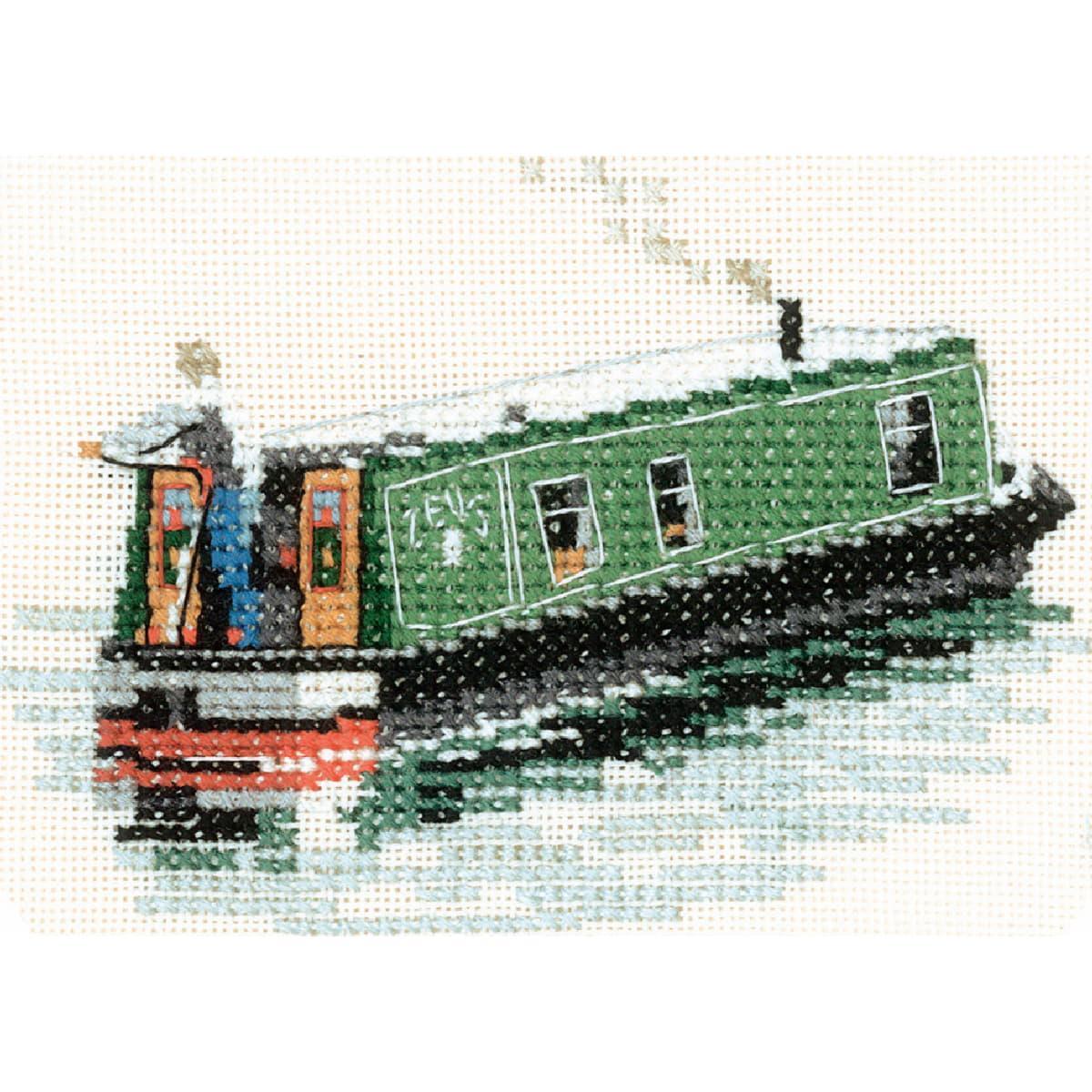 Heritage counted cross stitch kit Aida ""Modern Narrow Boat (A)"", NBMN944-A, 10,5