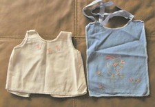 Lot of 2 Antique Embroidered Bibs Both with Ducks