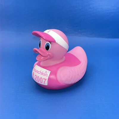 RARE Promotional 2007 MUNCHKIN 3.5'' Breast Cancer Rubber Duck Jeep Ducky Duckie
