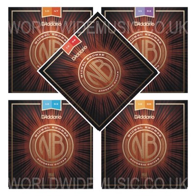 D'Addario Nickel Bronze Akustikgitarrensaiten - mit einer Auswahl von 5 Gauge