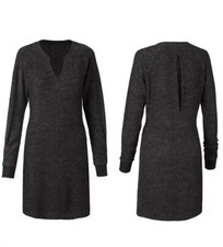 Cabi Womens Sweater 3829 PJ Dress Long Ruched Sleeves Black Heather Size XXS