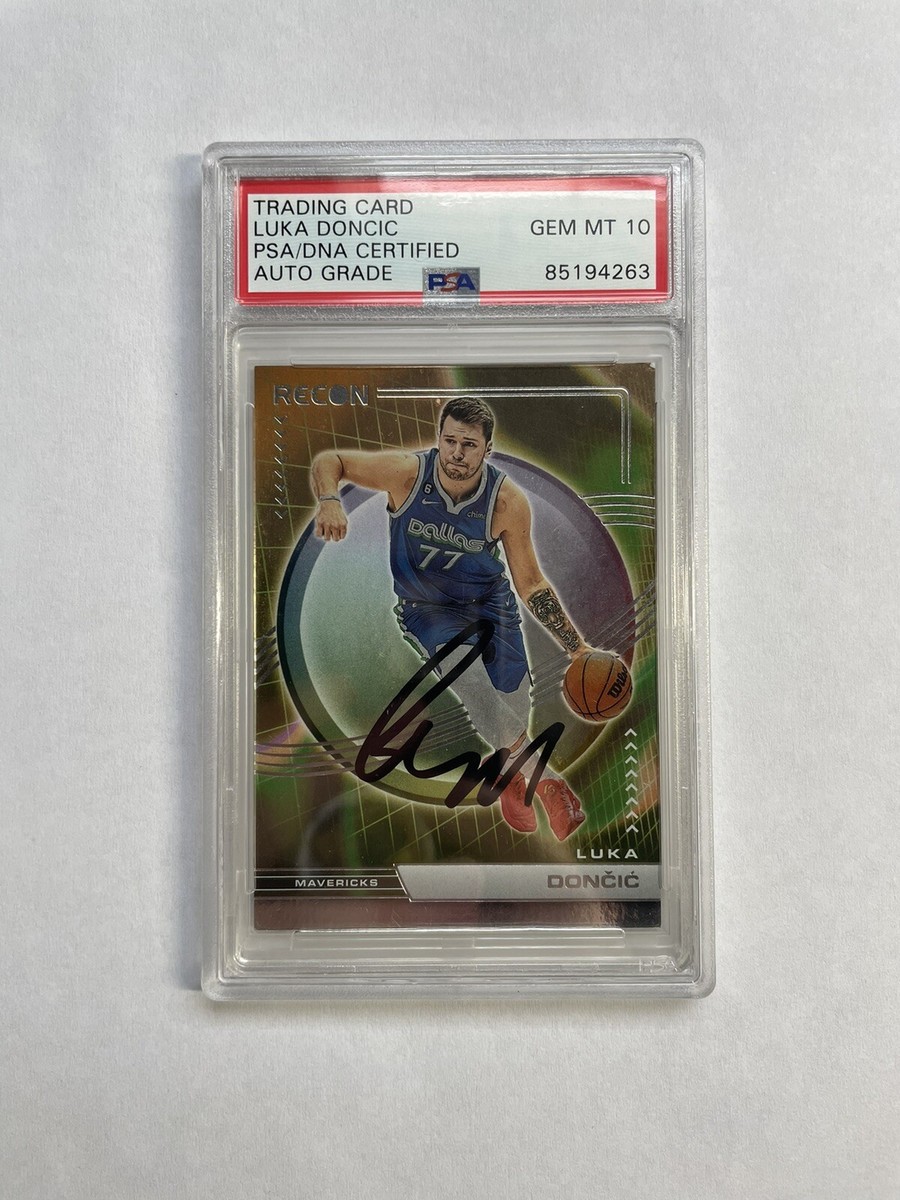 Luka Doncic Signed 2022-23 Panini Recon Card PSA/DNA Auto Grade 10