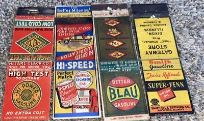 40 different Vintage Oil Gas Petroleum Advertising Matchbooks