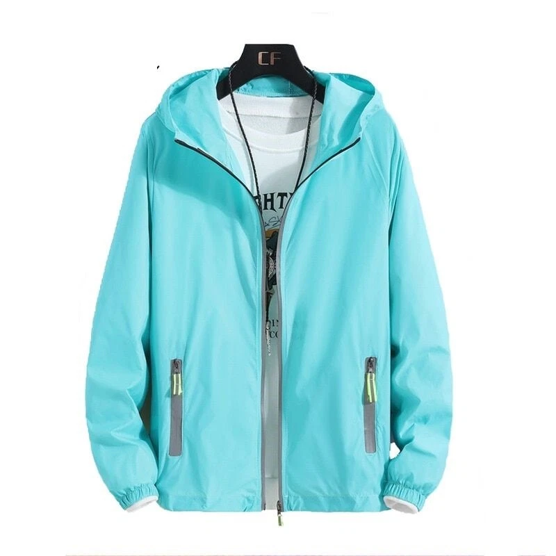 Mens Bomber Hoodies Jackets Fashion Sunscreen Reflective Slim