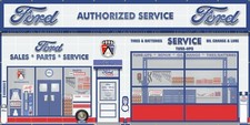 Ford Motorcraft Dealership Sales Service Scene Wall Mural Sign Banner Garage Art