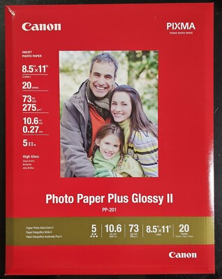 Canon Photo Paper Plus Glossy II, 8.5 x 11 Inches, 20 Sheets (2311B001)
