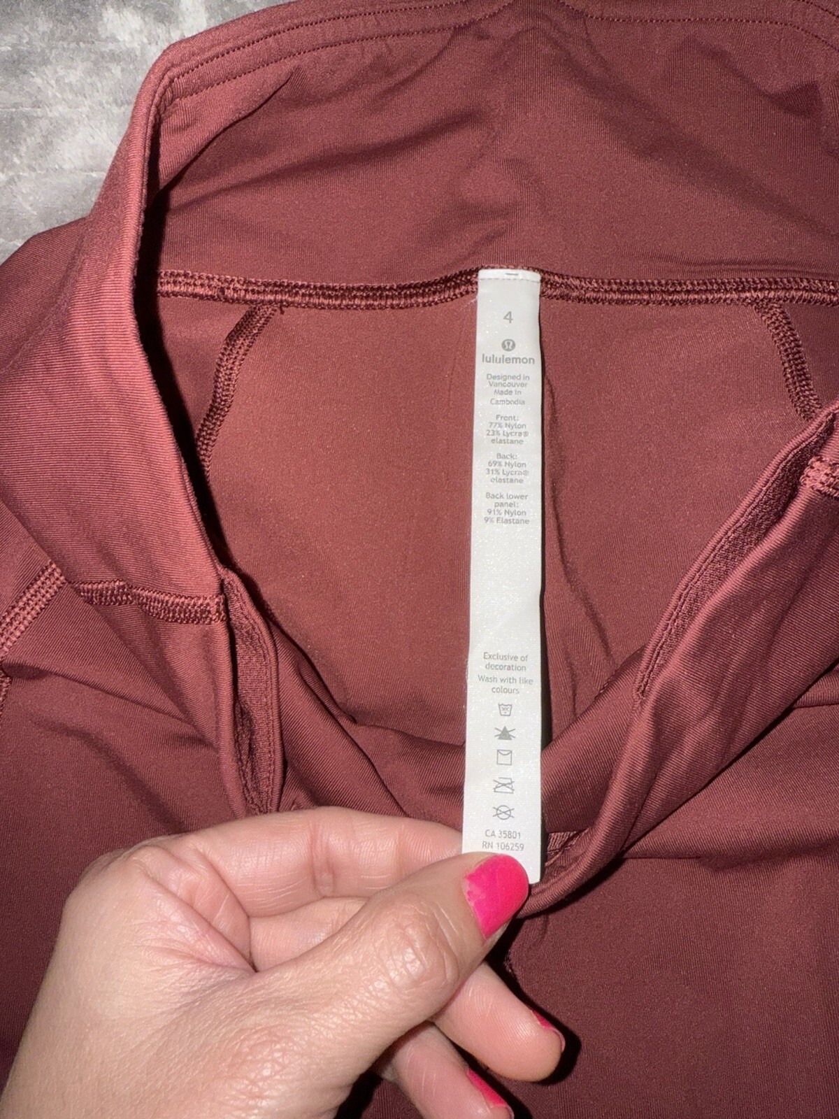 Lululemon Pace Rival Crop Ruby Wine 22" Luxtreme … - image 2