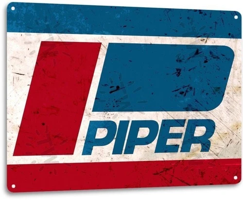 Piper Aircraft Logo Plane Jet Airplane Vintage Retro Wall Decor Metal Tin Sign