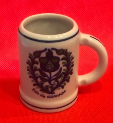 RDO. DE GRANADA PORCELAIN (PORCELANAS) SHOT GLASS, 2.75'' TALL, by CICA, S.L.