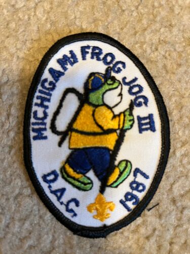 Boy Scout Michigami Chapter 1987 Frog Jog Migisi Opawgan OA 162 Michigan Patch - Afbeelding 1 van 1