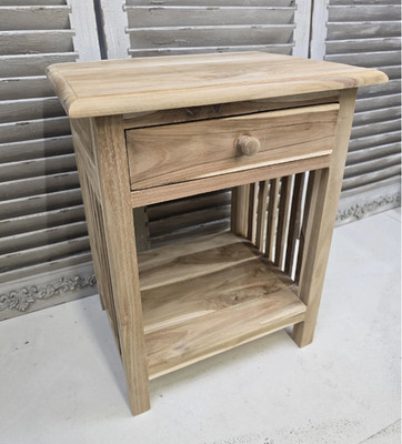 Nachttisch klein Holz Einzelschublade rechteckig Design Holz Beistelltisch