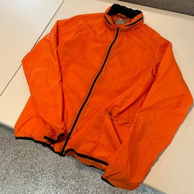 Mission Workshop Windbreaker Jacket Mens Medium Ultralight Full Zip Hood Orange