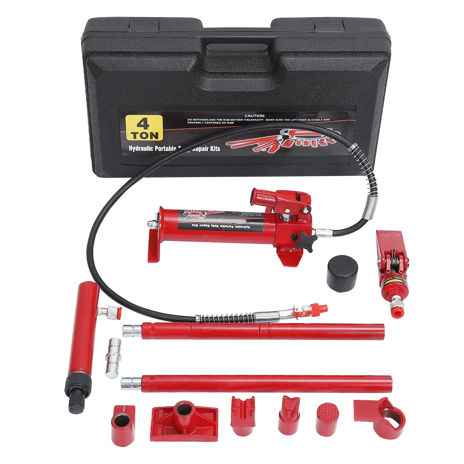 4 Ton Porta Power ,Portable Hydraulic Jack Lift Ram Body Frame Repair Kit ,Hose