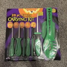 20pc Family Pumpkin Carving Kit with Stencils, Carvers, Scoops Pumpkin Pro, NEW 