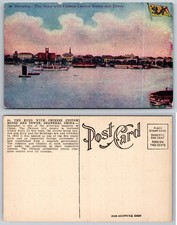 Vintage Shanghai Bund Postcard Chinese Custom House Tower Flag Early 1900s