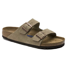 Birkenstock Arizona Suede Leather Soft Footbed Unisex Sandals Taupe/Mocha/Black