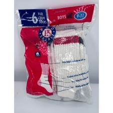 Pro Spirit Crew Socks Boys youth Size 9-11 White Striped 6 Pair USA Vintage