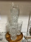 Set of 4 Vintage Anchor Hocking Wexford Pattern 6.5” glasses