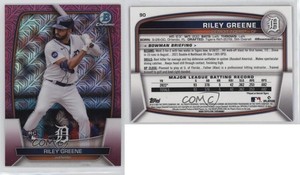 2023 Bowman Mega Box Chrome Pink Mojo Refractor /199 Riley Greene #90 Rookie RC