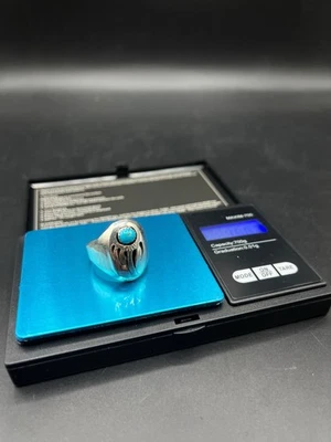 Ring Sterlingsilber 925 mit Türkis, Navajo Indianer, Bärentatze 15,1gr Ca. 21mm