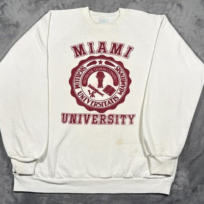 Vintage Miami University Ohio Sweatshirt Mens XL White Sportswear by Famous