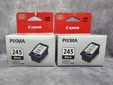 2x Canon PIXMA 245 Black Ink Cartridge Genuine OEM New Sealed NIB PG-245