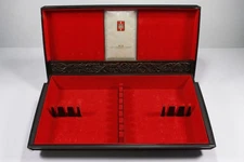1847 Rogers Bros Felt Lined Faux Wood Plastic Flatware Silverware Chest MCM