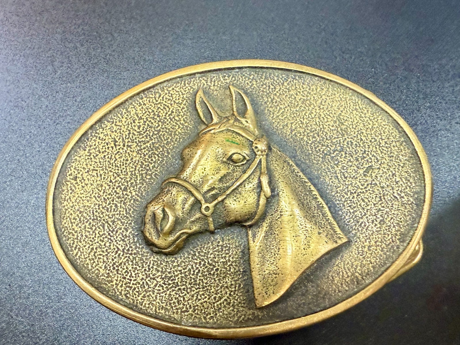 Centered Horse Head Solid Brass Western Vintage 1… - image 19