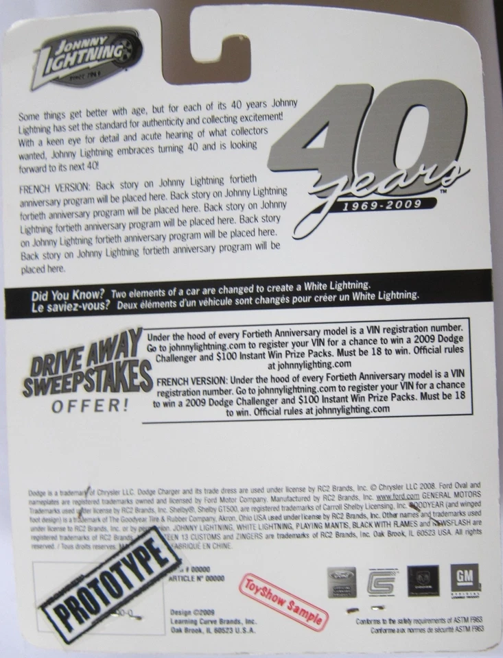 Prototipo Ford Mustang Johnny Lightning escala 1:64 JL40th '65 Foto 3 de 3