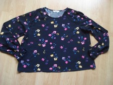 MANGO NAVY FLORAL PULLOVER LONG SLEEVE  PULLOVER UK LARGE