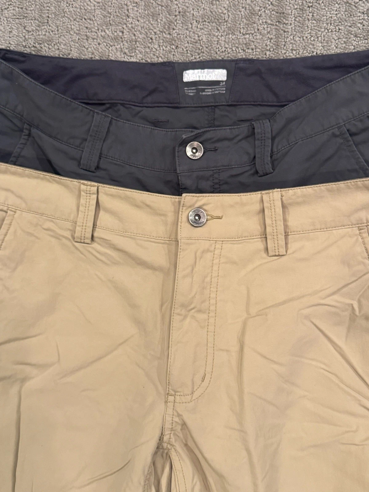 Marmot Size 34 Lot Of Two Pair Nylon Hiking Shorts (T1)