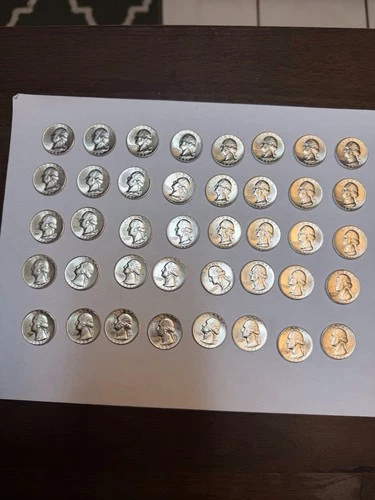 1957 (Philadelphia mint) Silver Quarter Roll Uncirculated 40 Coins