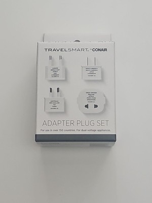 Conair Travel Smart Polarized 12W Power adapter Plug 4pc Set